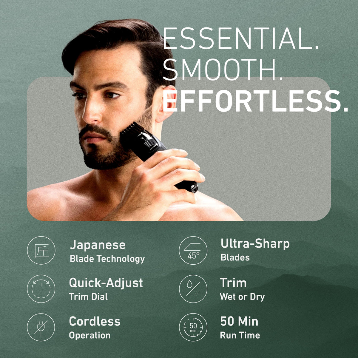 Panasonic dial closeup highlighting 19 adjustable length settings for precision