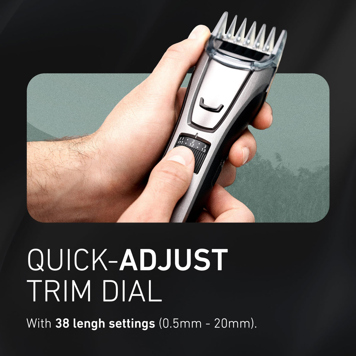 Panasonic three comb attachments laid out for versatile length options