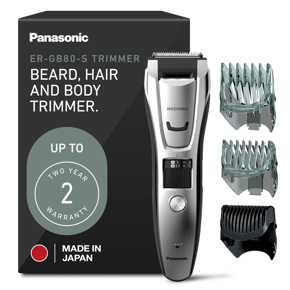 Panasonic ER-GB80 front view showing ergonomic grip and control benefits