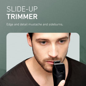 Panasonic trimmer in hand to show scale and comfortable grip