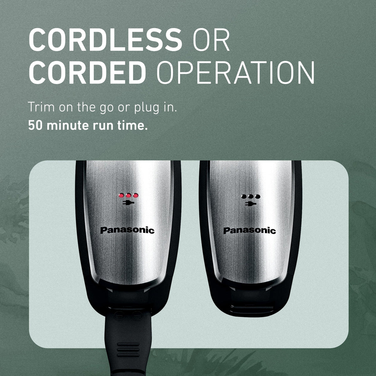 Panasonic slide-up precision trimmer detail for accurate edging