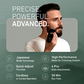 Panasonic blade close-up highlighting ultra-sharp stainless steel edge for efficient cutting