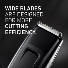 Panasonic trimmer on bathroom counter next to grooming items for everyday lifestyle use