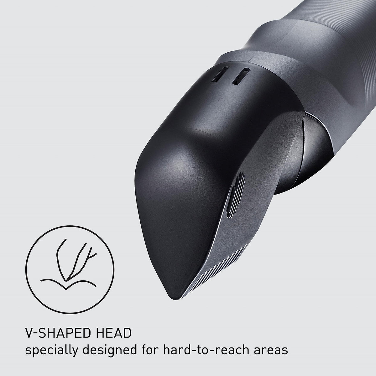 Panasonic skin guard attachment displayed for safer sensitive-area trimming