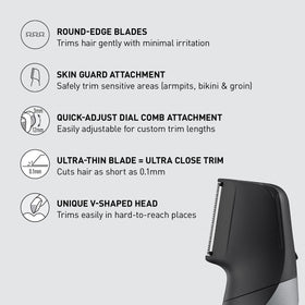 Panasonic close-up of V-shaped head demonstrating precision and contouring