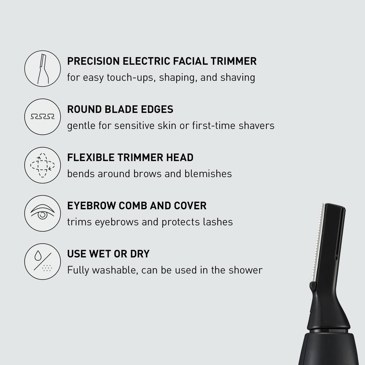 Panasonic flexible swing head close-up showing contouring benefit
