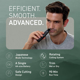 Panasonic ER-GN30-H close-up of dual-edge cutter head demonstrating precise trimming benefit