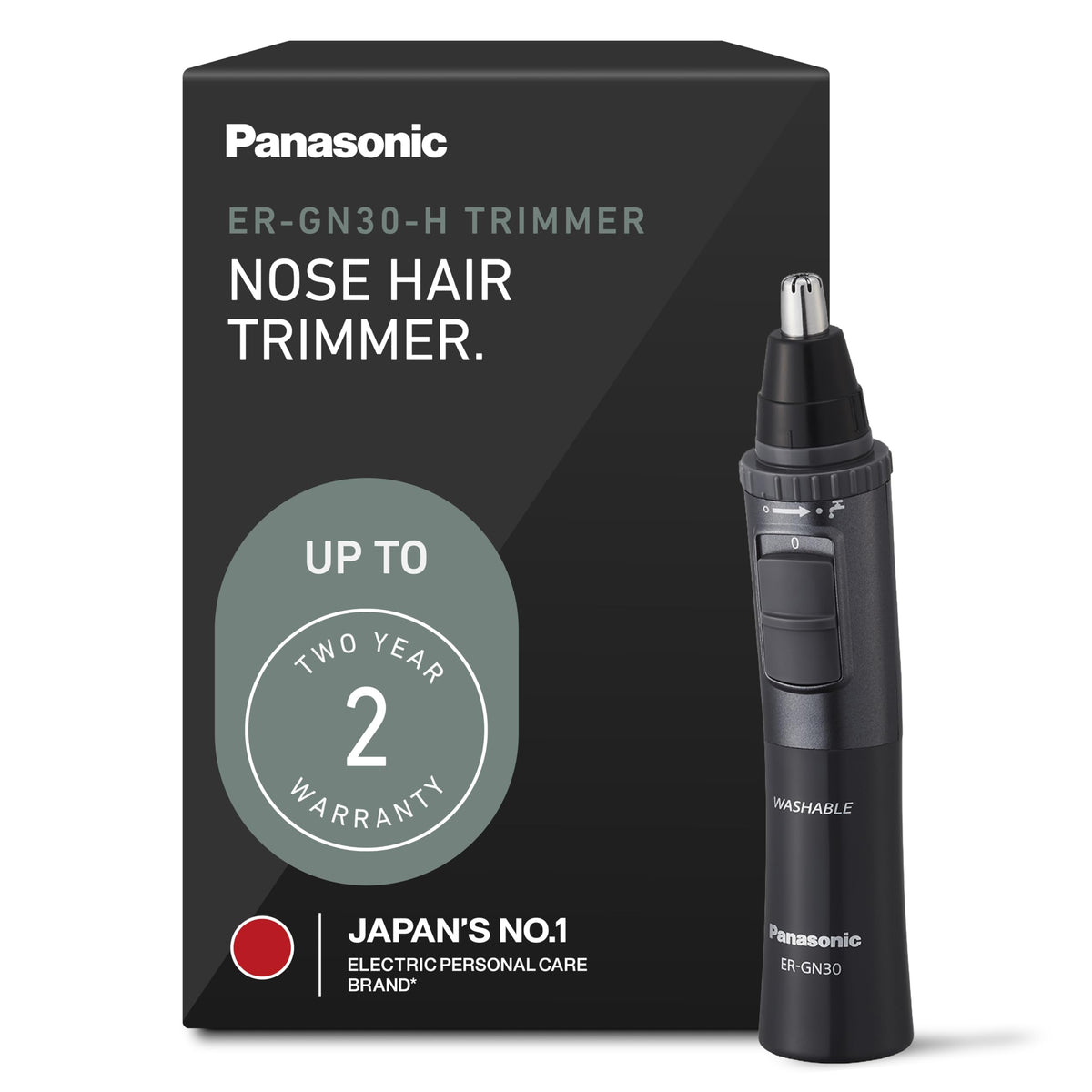 Panasonic ER-GN30-H front view showing compact design and controls for convenient grooming