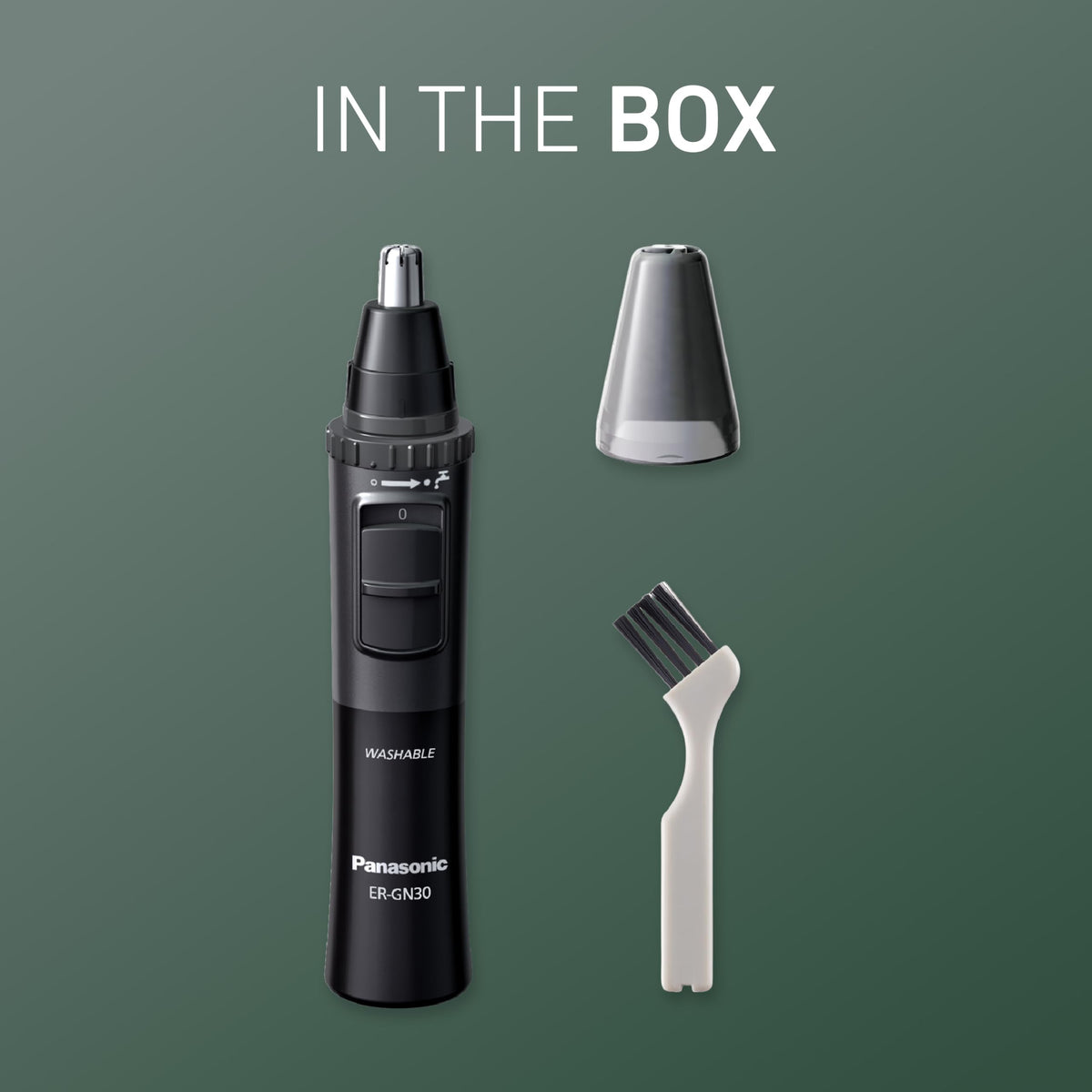 Panasonic ER-GN30-H inside a toiletry bag illustrating travel-ready grooming convenience
