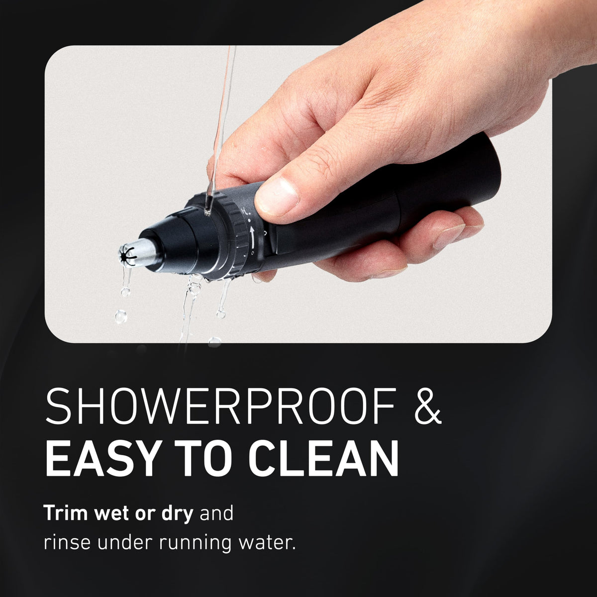 Panasonic ER-GN30-H textured grip and body detail for stable comfortable handling