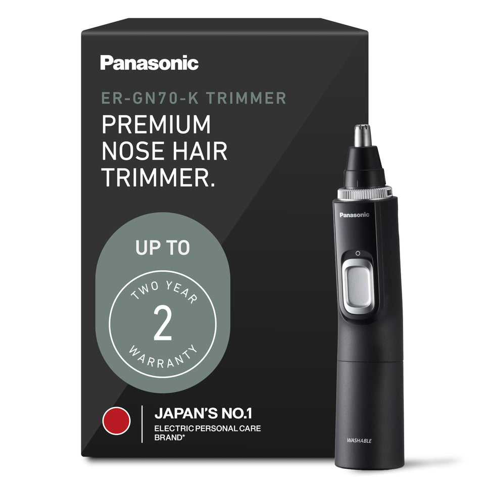 Panasonic ER-GN70-K front angle showing slim ergonomic grip and easy reach