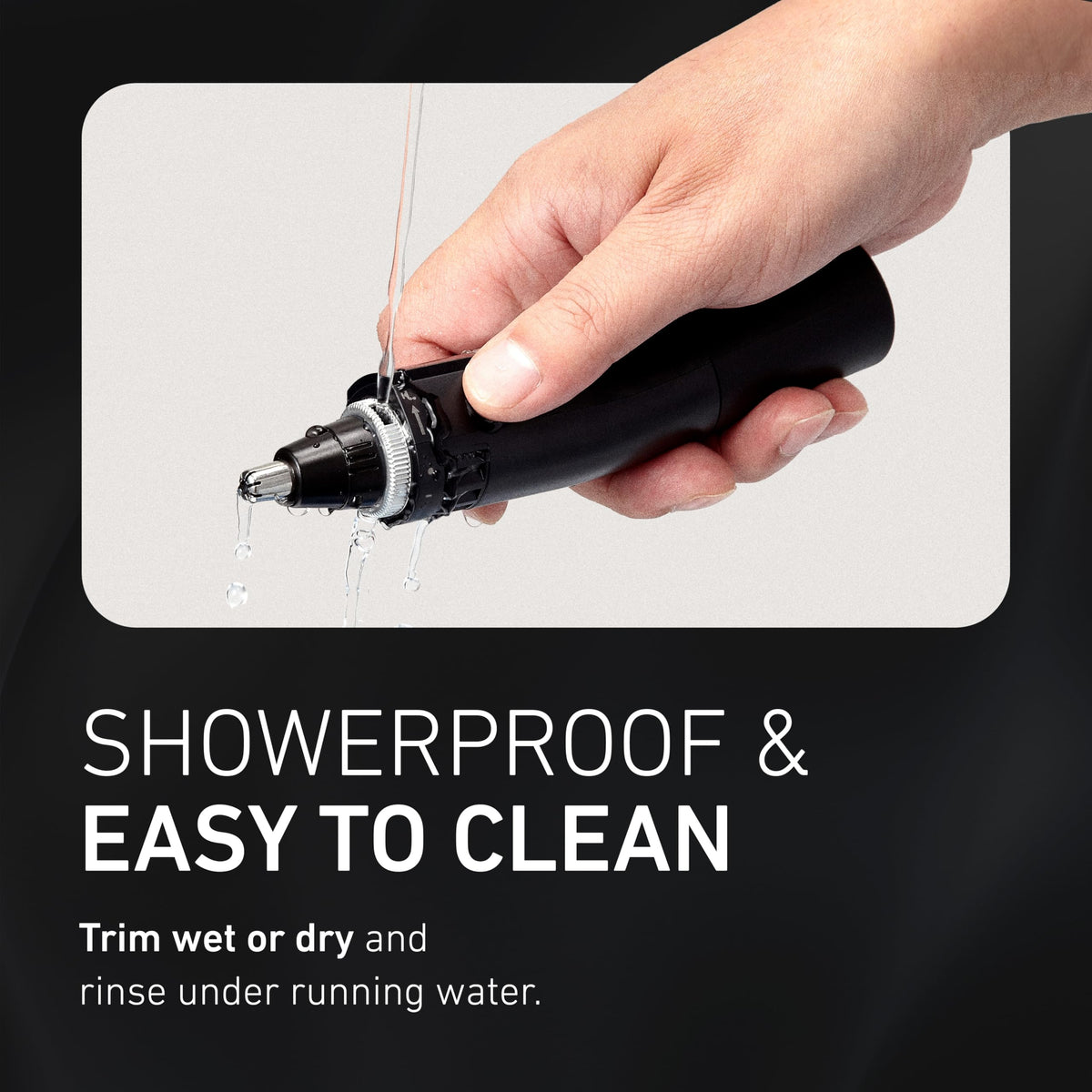 Panasonic ER-GN70-K placed in toiletry bag illustrating travel portability