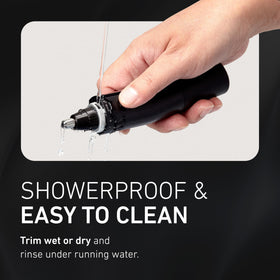 Panasonic ER-GN70-K placed in toiletry bag illustrating travel portability