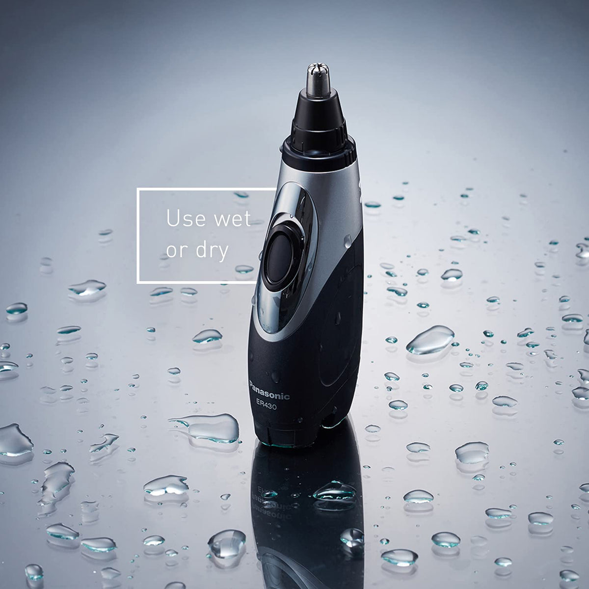 Panasonic ER430K mirrored cap detail helping locate stray hairs quickly and accurately