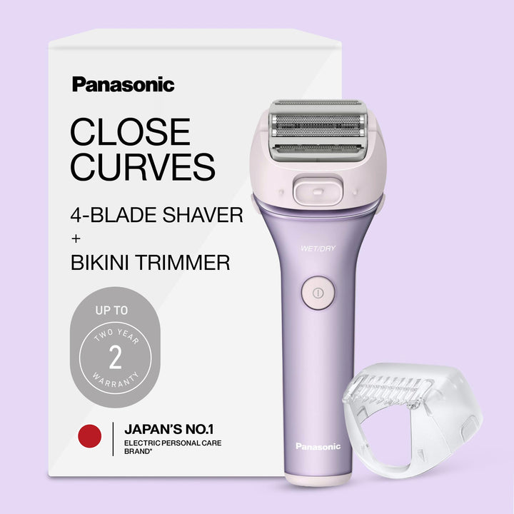 Panasonic ES-AWL8AV front view showing compact purple body and head for easy grooming