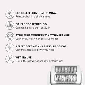 Panasonic pivoting head detail following body contours for smoother epilation