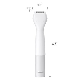 Panasonic skin guard attachment demonstrating safe grooming for sensitive areas