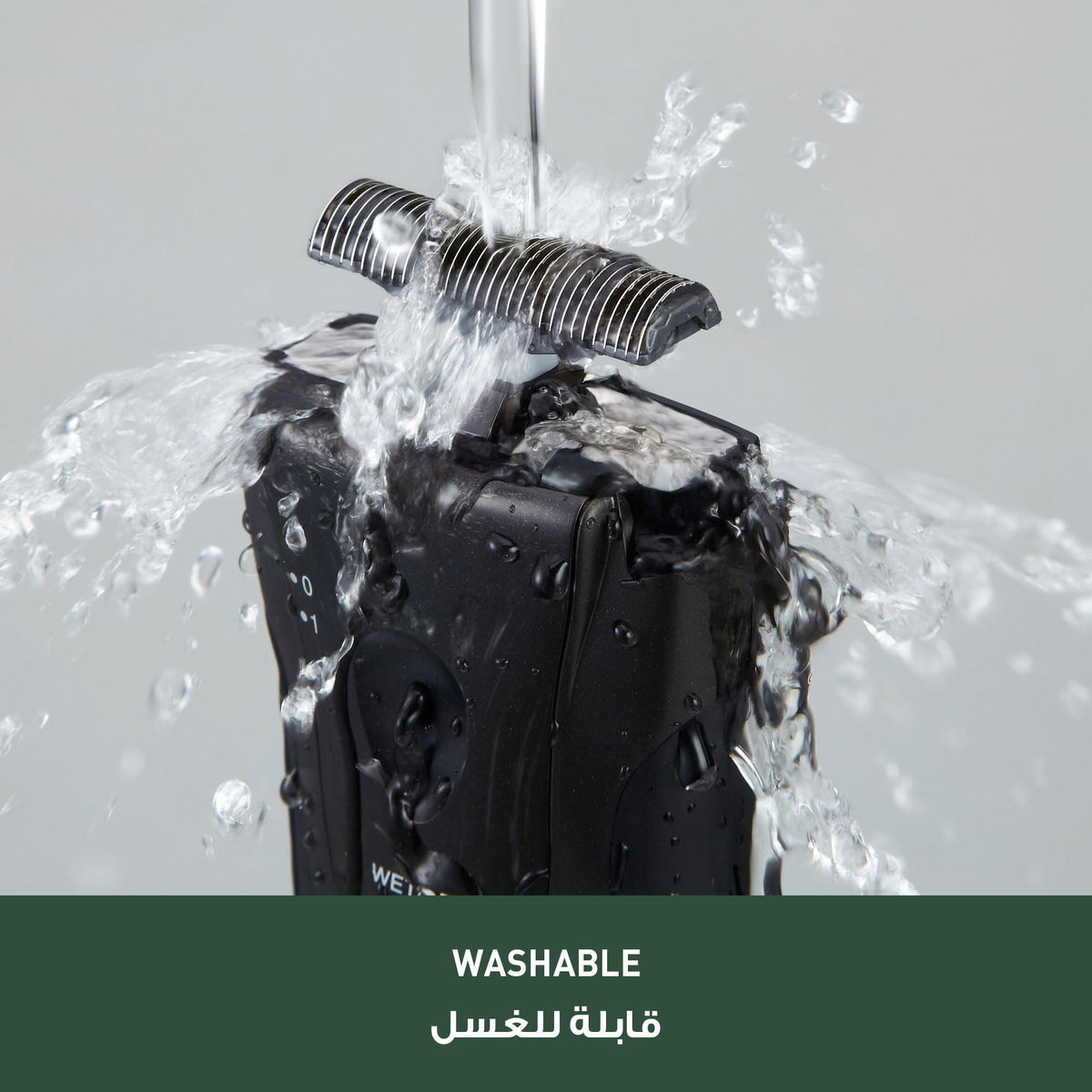 Panasonic ES3831K being used in shower demonstrating wet/dry versatility