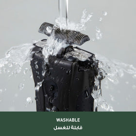Panasonic ES3831K being used in shower demonstrating wet/dry versatility