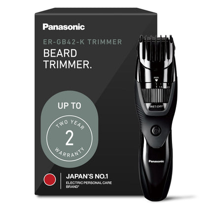 Panasonic ER-GB42-K front view showing compact trimmer and travel-ready design