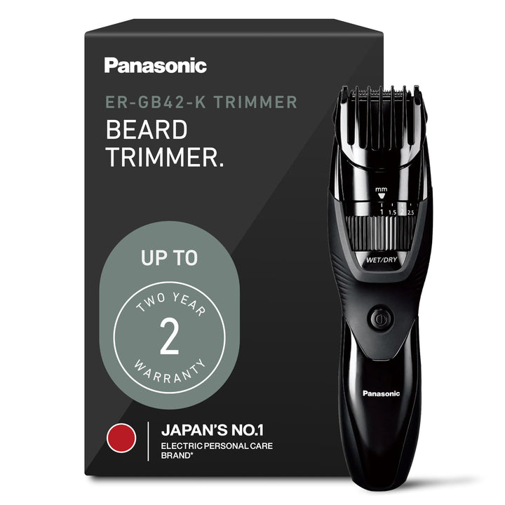 Panasonic ER-GB42-K front view showing compact trimmer and travel-ready design