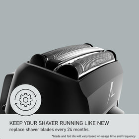 Panasonic inner blades snapped into shaver head demonstrating easy installation and restored performance