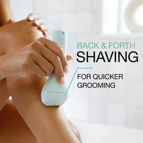 Panasonic shaving legs lifestyle image showing smooth results and comfort
