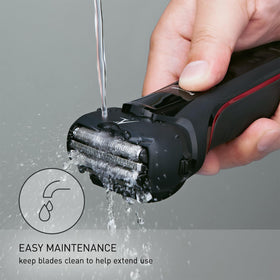 Panasonic replacement set installed on ARC3 shaver illustrating easy snap-fit installation
