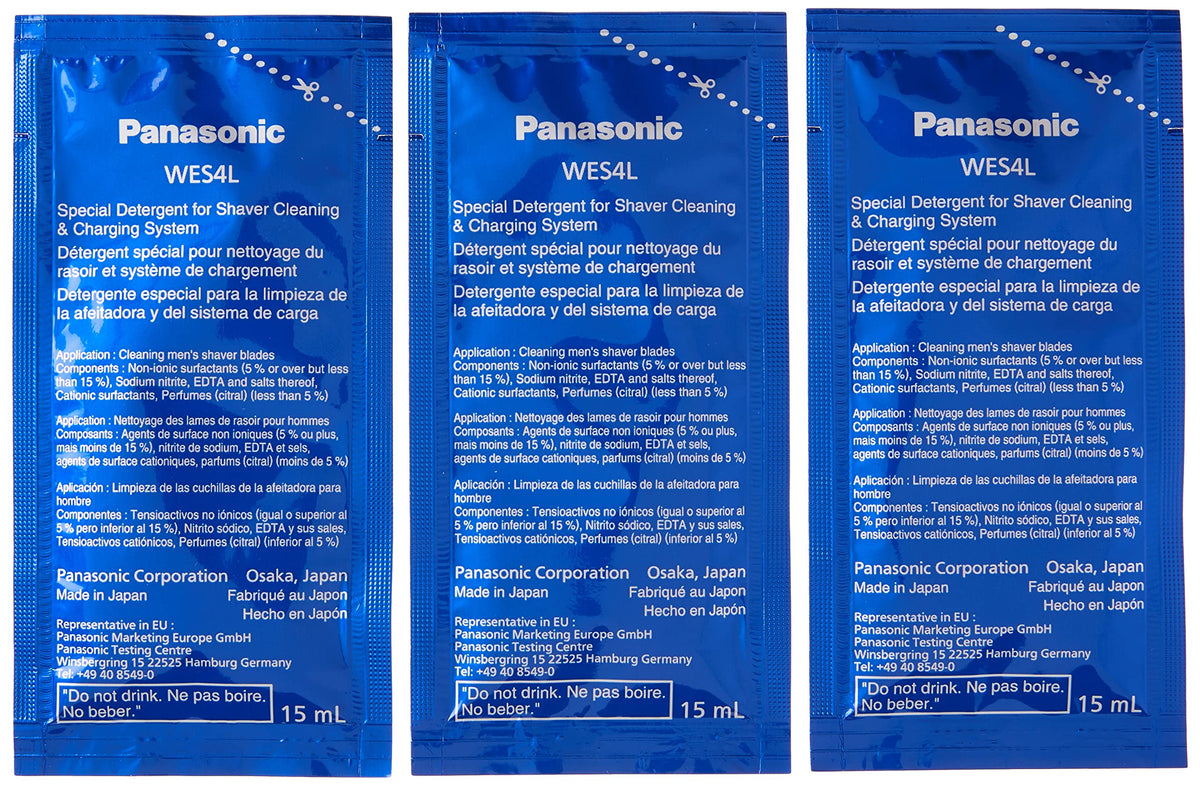 Panasonic shaver in cleaning cycle using WES4L03 solution for fresher blades