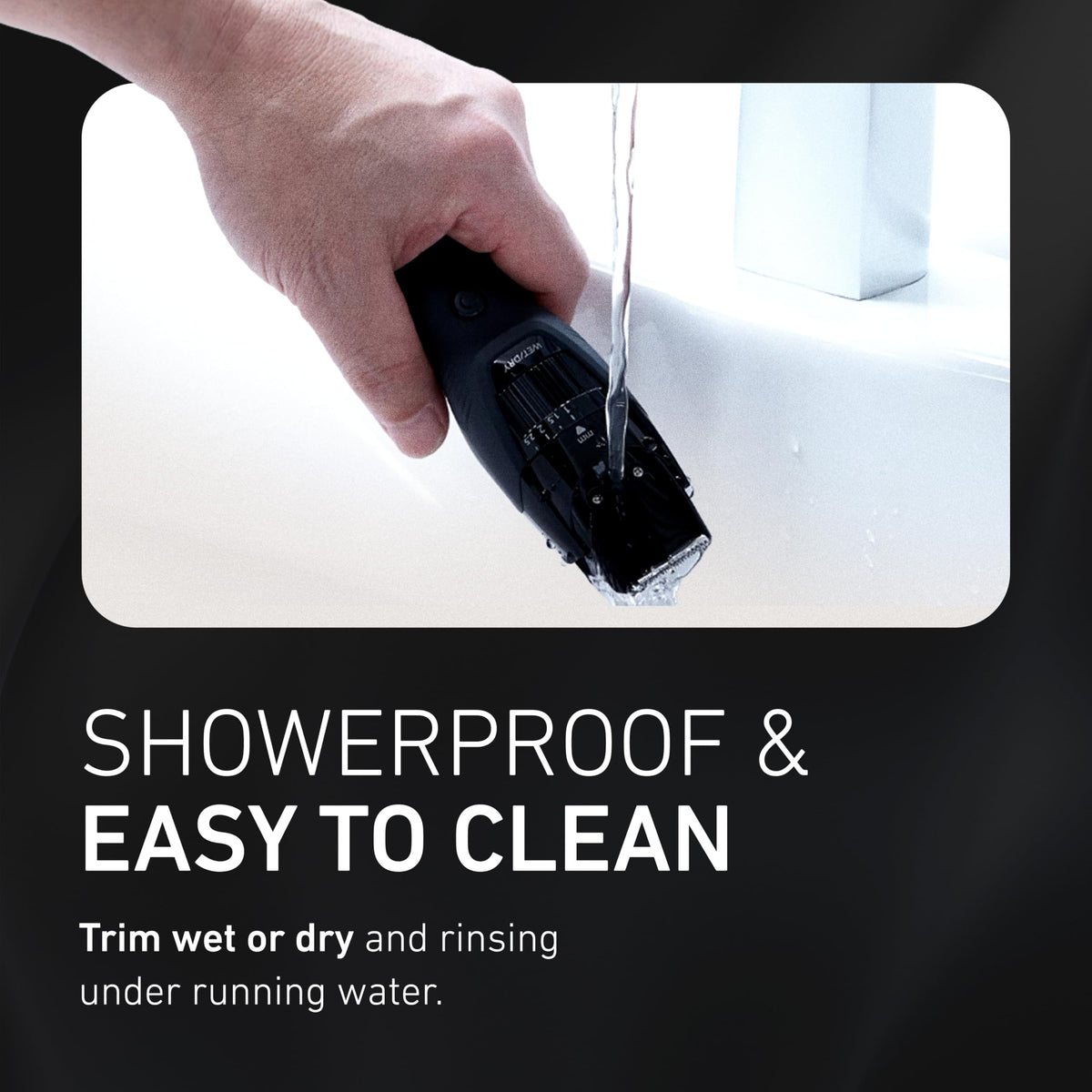 Panasonic beside a razor for size comparison to show portable grooming convenience