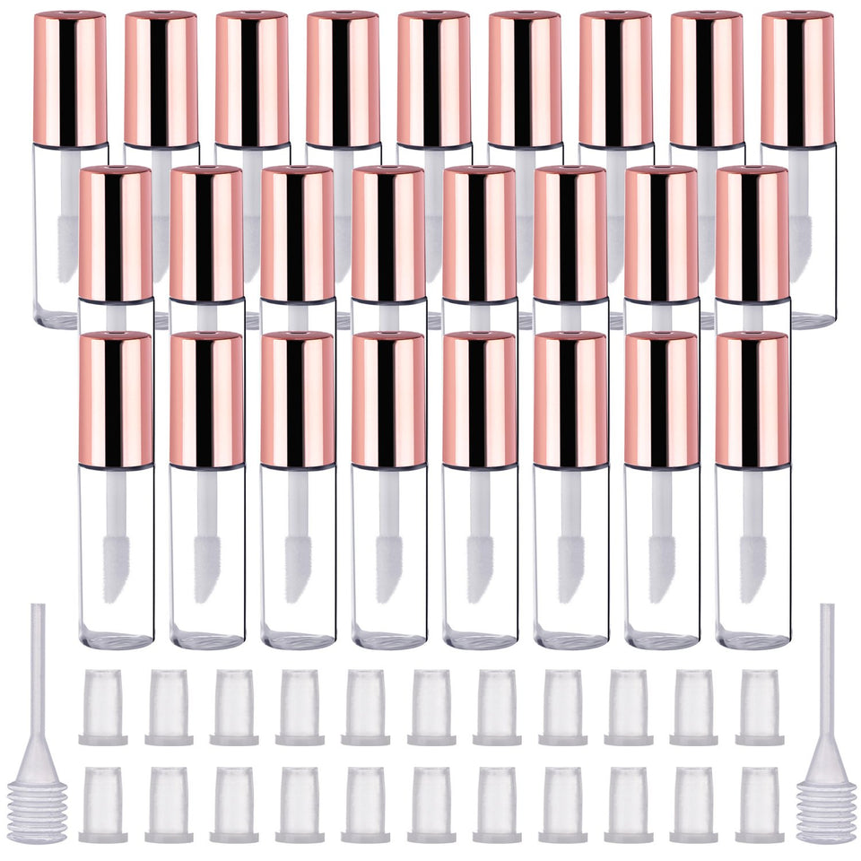 Pangda front view of clear mini lip gloss tubes showing portability and visibility