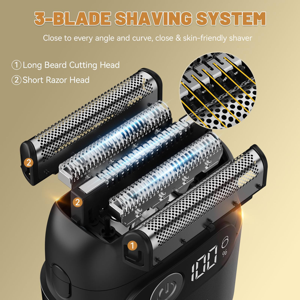 Panid shaver with magnetic dust cap attached protecting foils during travel