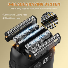 Panid shaver with magnetic dust cap attached protecting foils during travel
