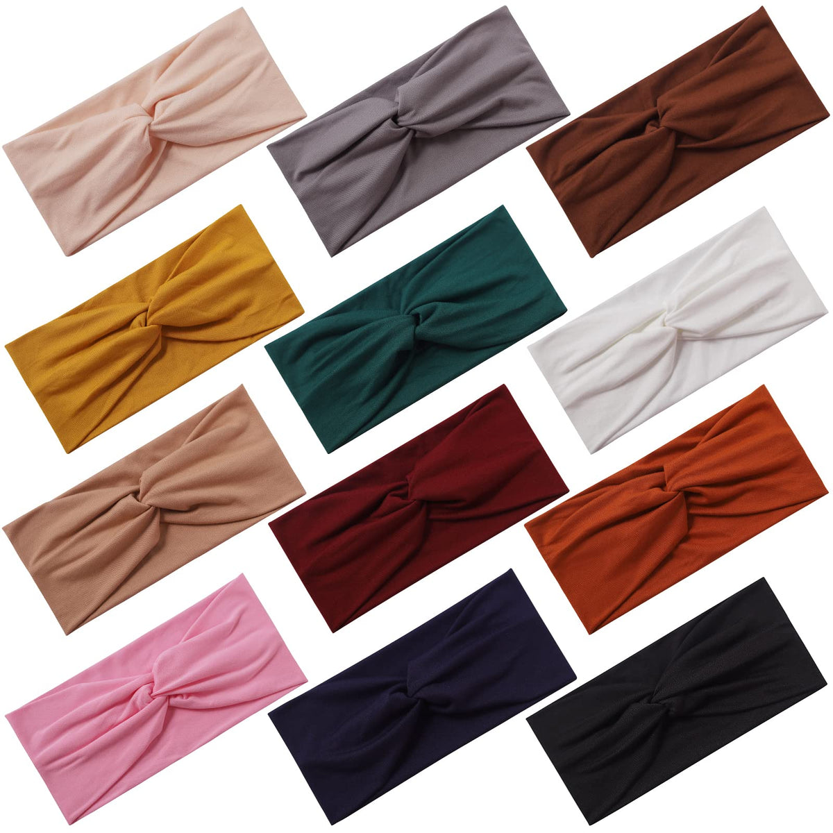 Panleding front packaging showing full 12-piece headband set and color range for easy selection
