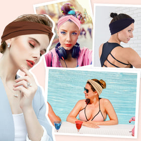 Panleding headband worn during outdoor run showing workout-ready grip and style