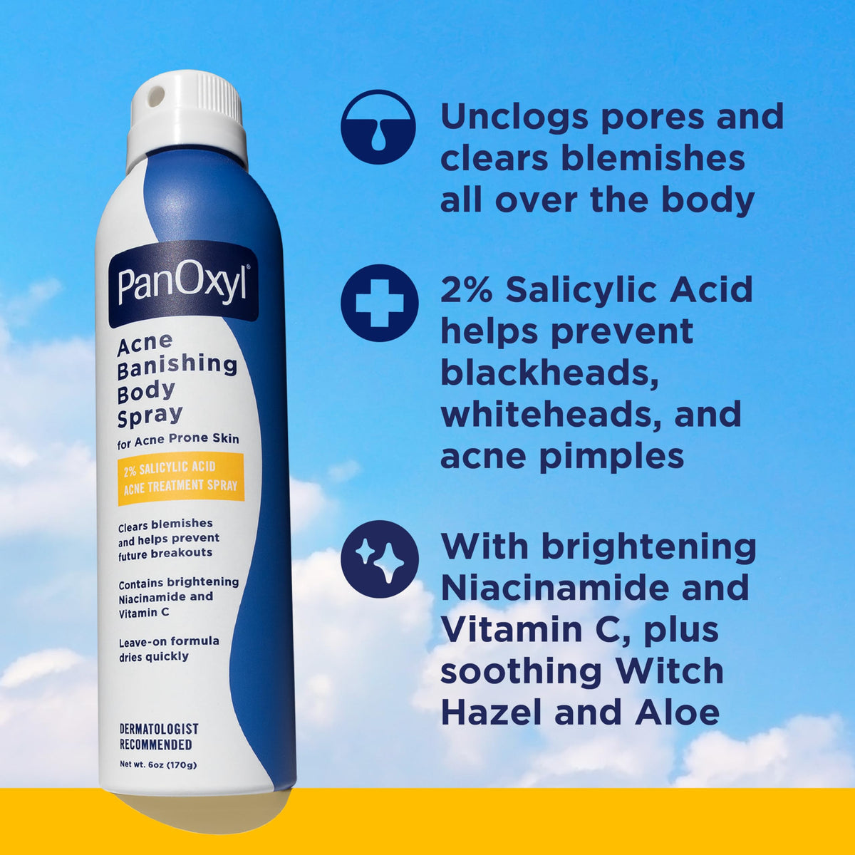 PanOxyl 360-degree nozzle close-up illustrating easy reach and convenience