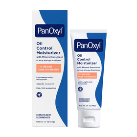 PanOxyl AM moisturizer front packaging showing SPF30 and oil control benefits