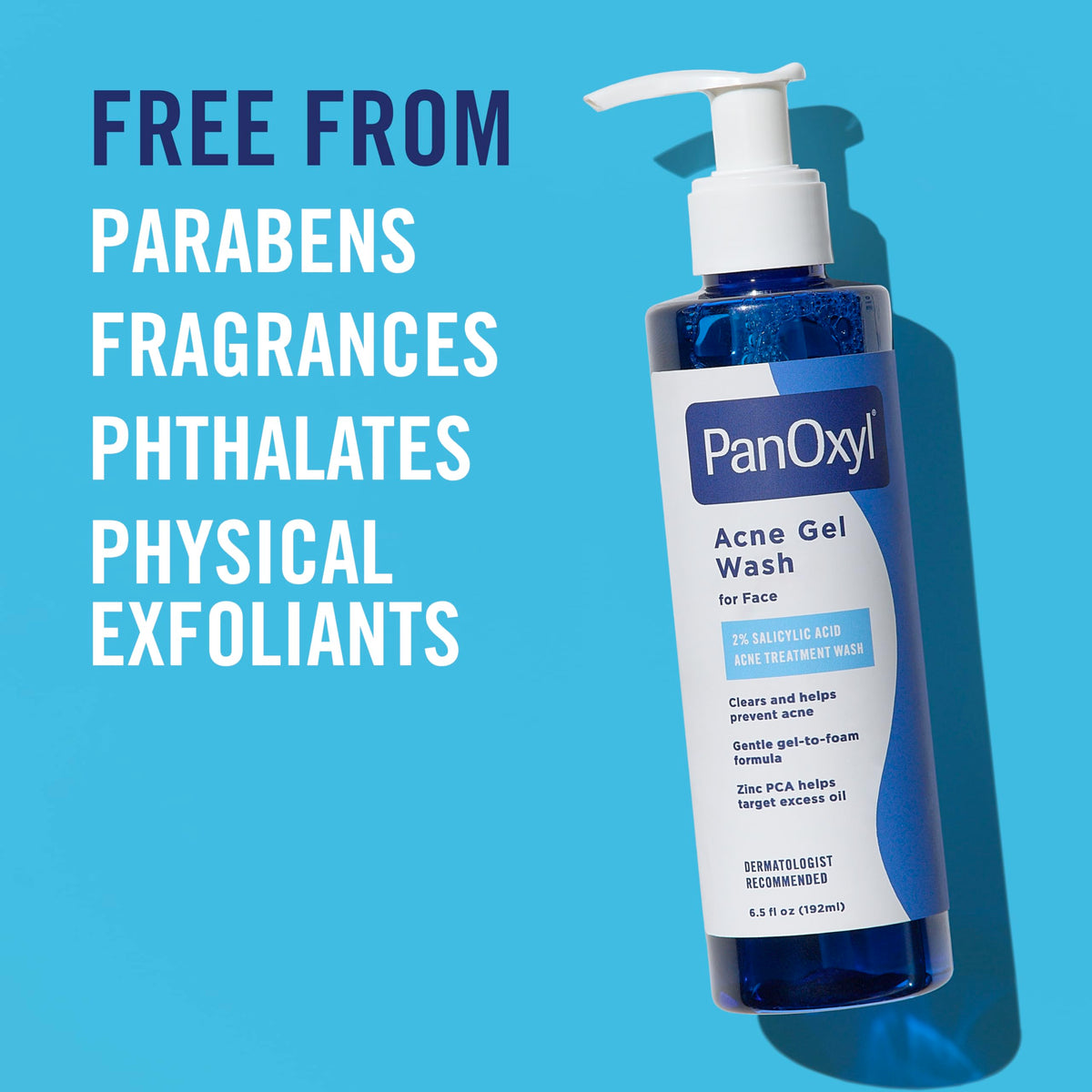 PanOxyl label close-up highlighting 2% salicylic acid and key ingredients