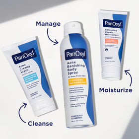 PanOxyl on bathroom vanity in lifestyle setting showing daily routine benefit
