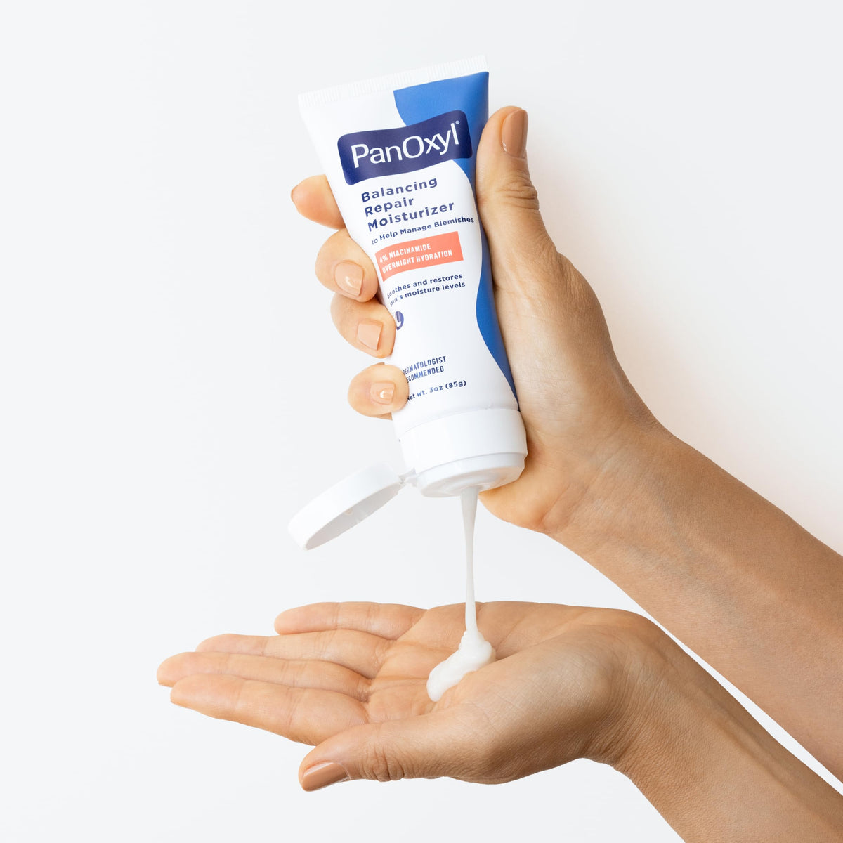 PanOxyl PM in a bedside nighttime routine promoting restorative hydration