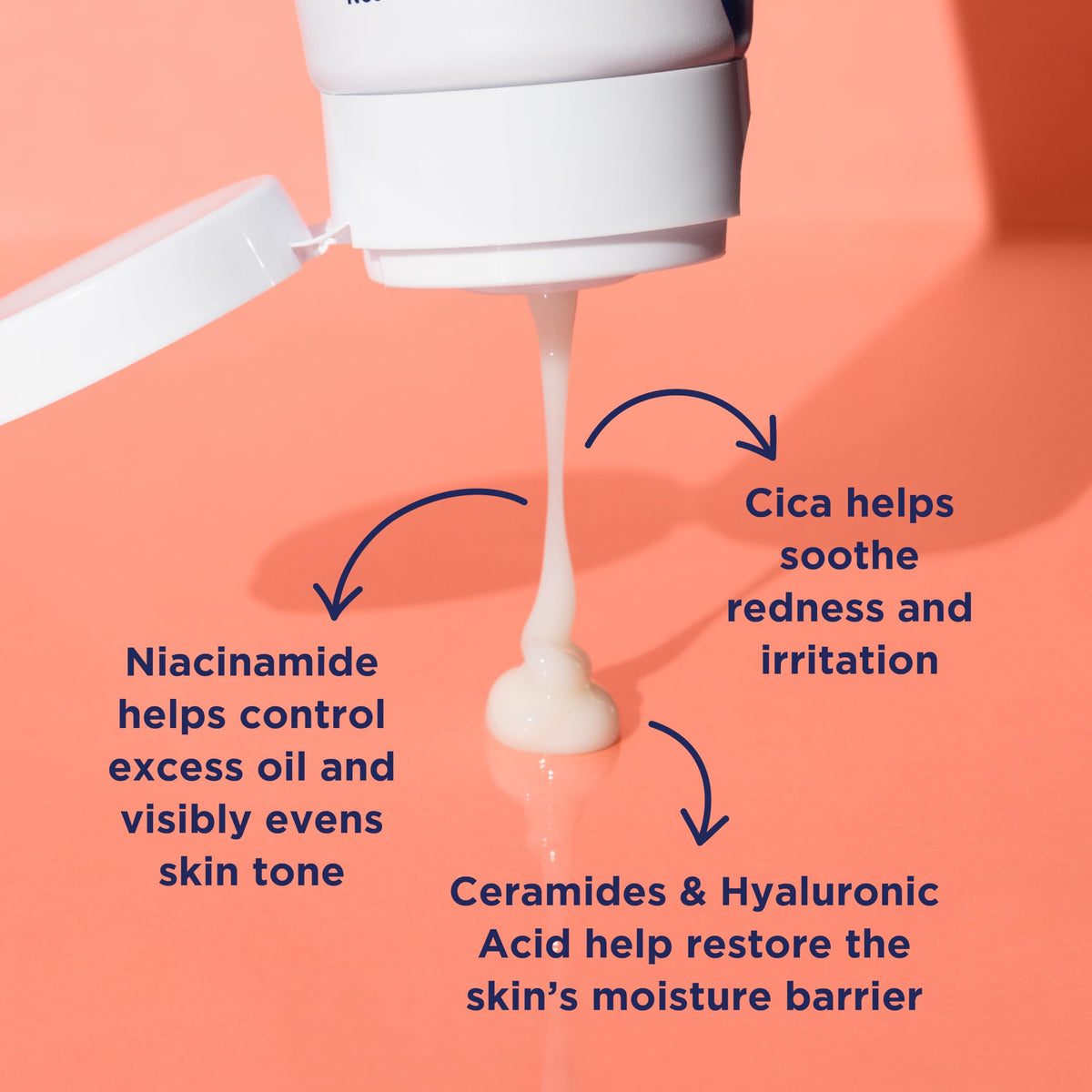 PanOxyl PM dispenser dispensing gel-cream demonstrating easy, mess-free use