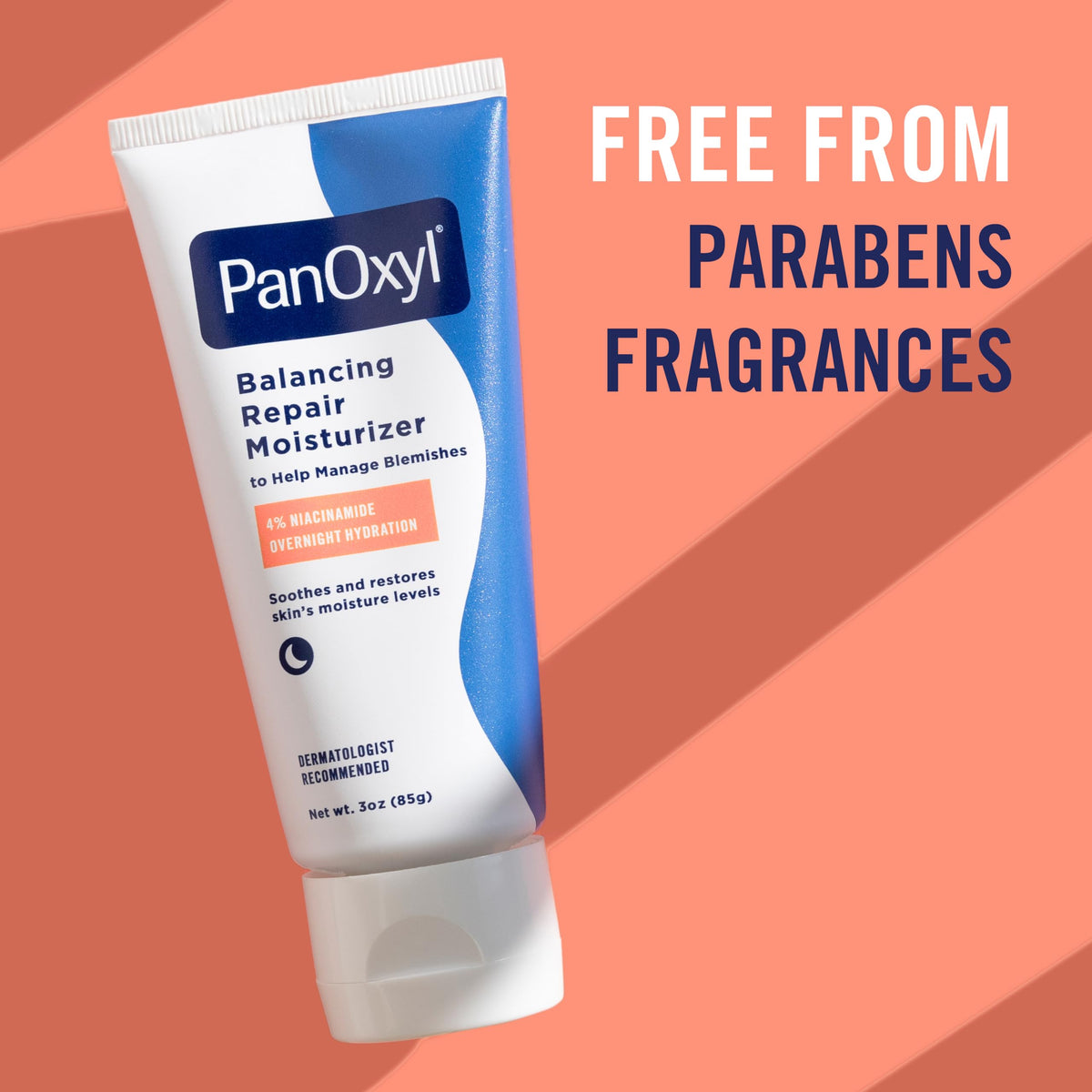 PanOxyl PM next to a ruler showing 3 oz size for scale and travel convenience