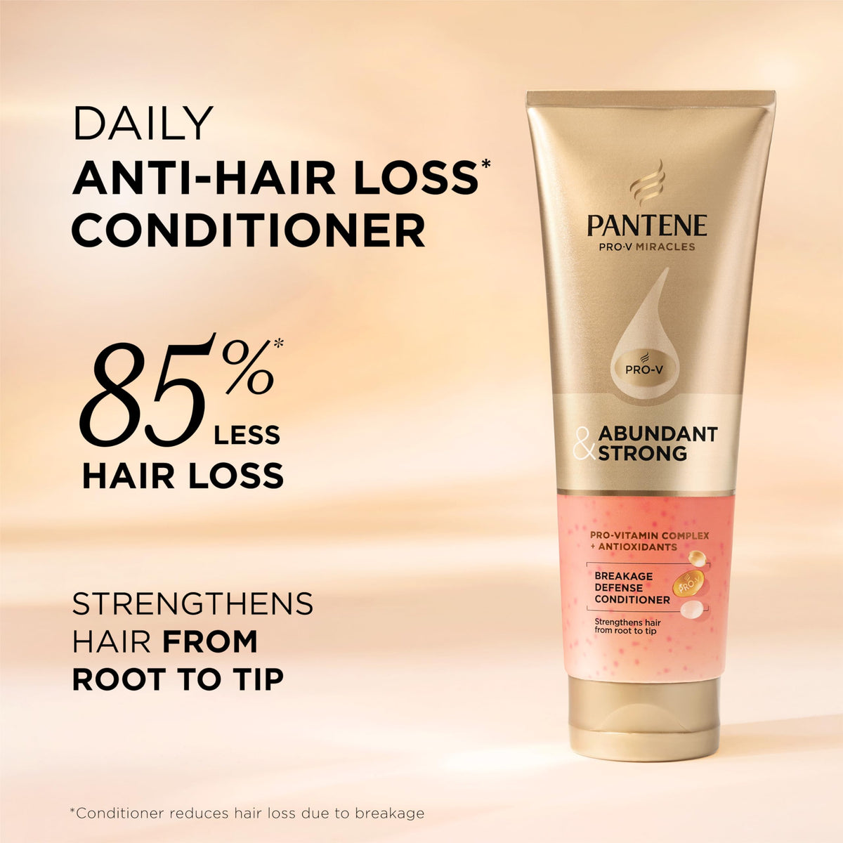 Pantene Abundant & Strong back label highlights ingredients and usage