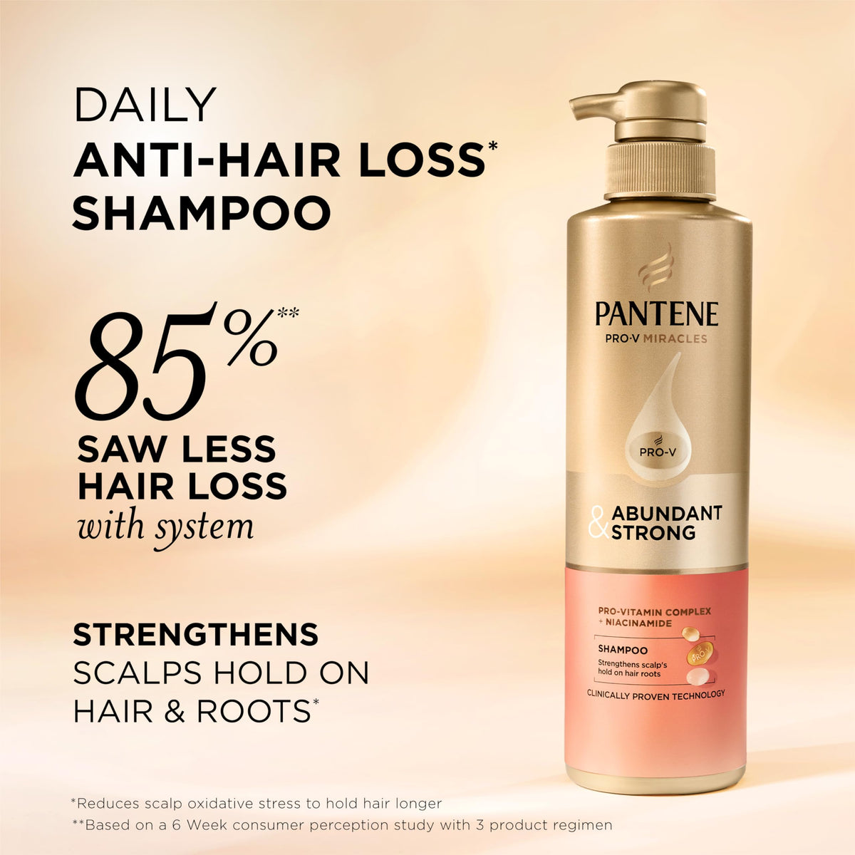 Pantene back label close-up showing ingredients and usage directions for clarity