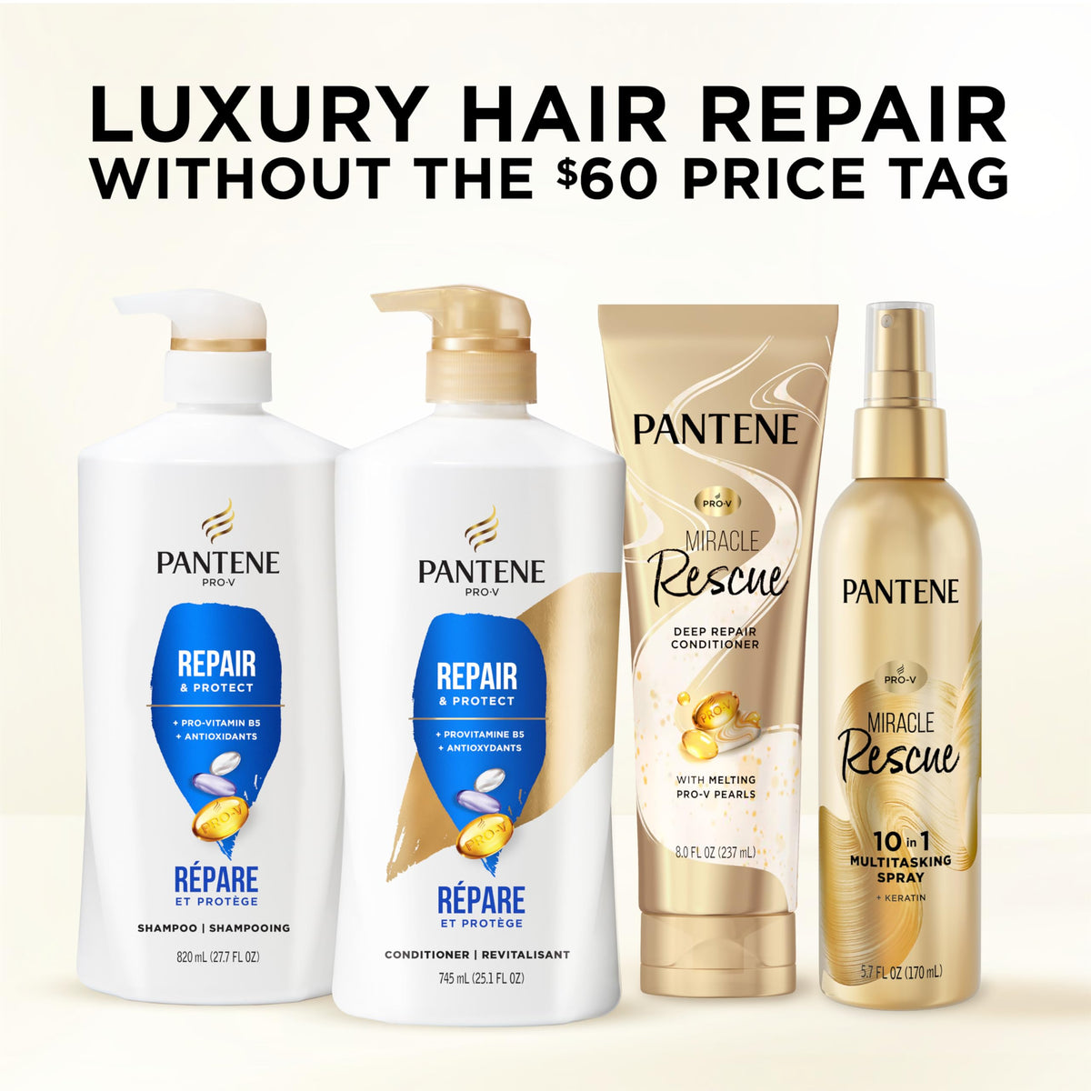 Pantene being applied to wet hair ends demonstrating targeted nourishment
