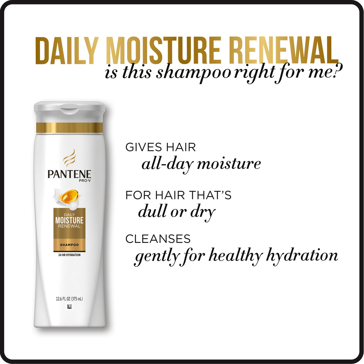 Applying Pantene shampoo to wet hair to cleanse and refresh scalp
