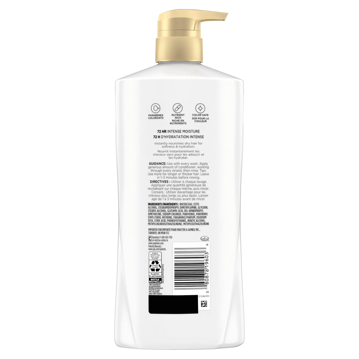 Pantene bottles on bathroom shelf in lifestyle scene indicating daily use
