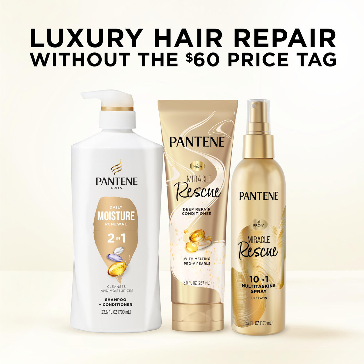 Pantene before-and-after hair photo showing improved softness and manageability
