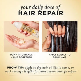 Pantene before and after hair showing smoother, shinier results