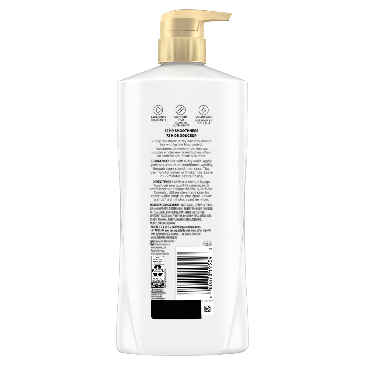 Pantene bottle dispenser top close-up for controlled, mess-free product use